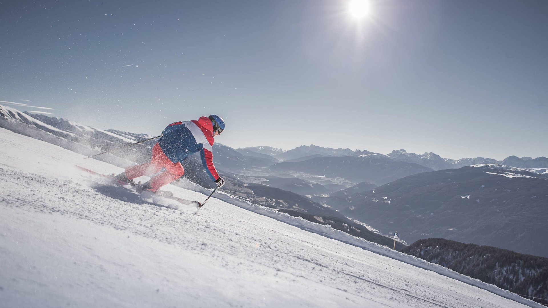 Am Skigebiet bei Meransen: der Huberhof